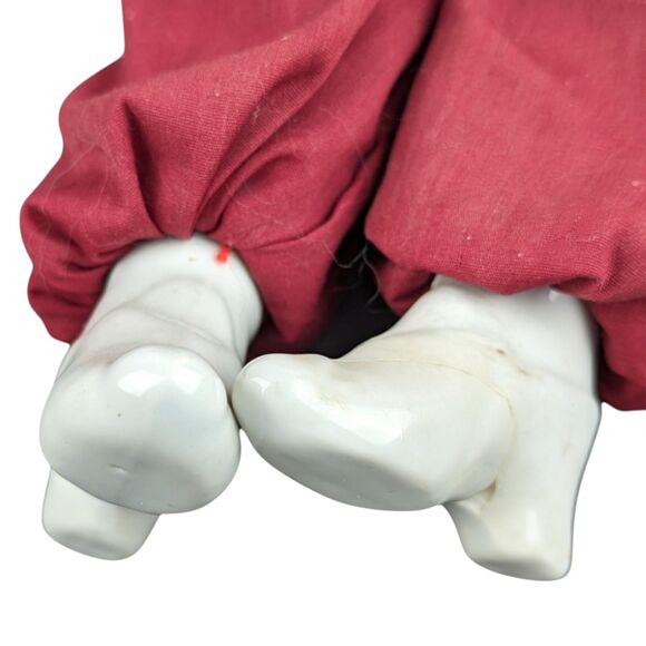 Vintage Chinese Opera Doll: Blue & White Porcelain, 24 Inch with Stand - Picture 3 of 8